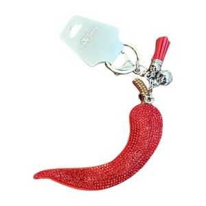 Sparkling Red Chili Pepper Keychain